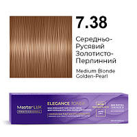 Master LUX Elegance Toner демі-перманентна крем-фарба 7.38 Середньо-Русявий Золотисто-Перлинний 100 мл