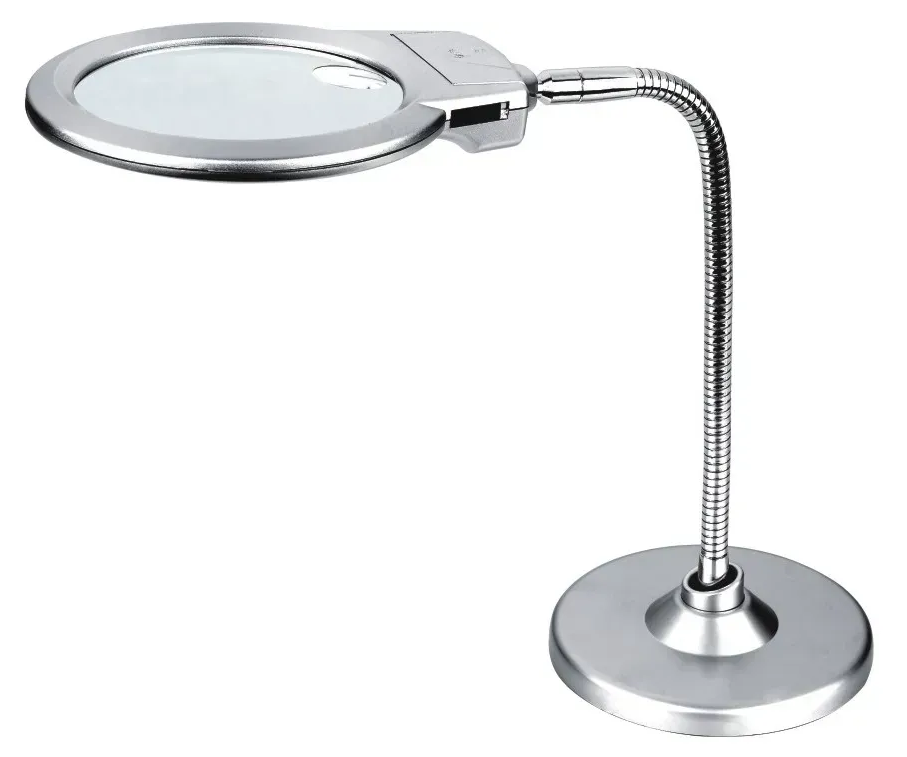 Лупа MG4B-7 настільна з підсвіткою, 2Х 130 мм + 5X 22 мм (3ААА)