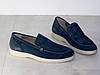 Туфлі лофери чоловічі замшеві сіро сині 42р, фото 2