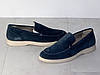 Туфлі лофери чоловічі замшеві сіро сині 42р, фото 5