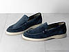 Туфлі лофери чоловічі замшеві сіро сині 42р, фото 7