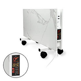 Підлоговий керамічний обігрівач Flyme 500 PW з програматором і ніжками, білий мармур