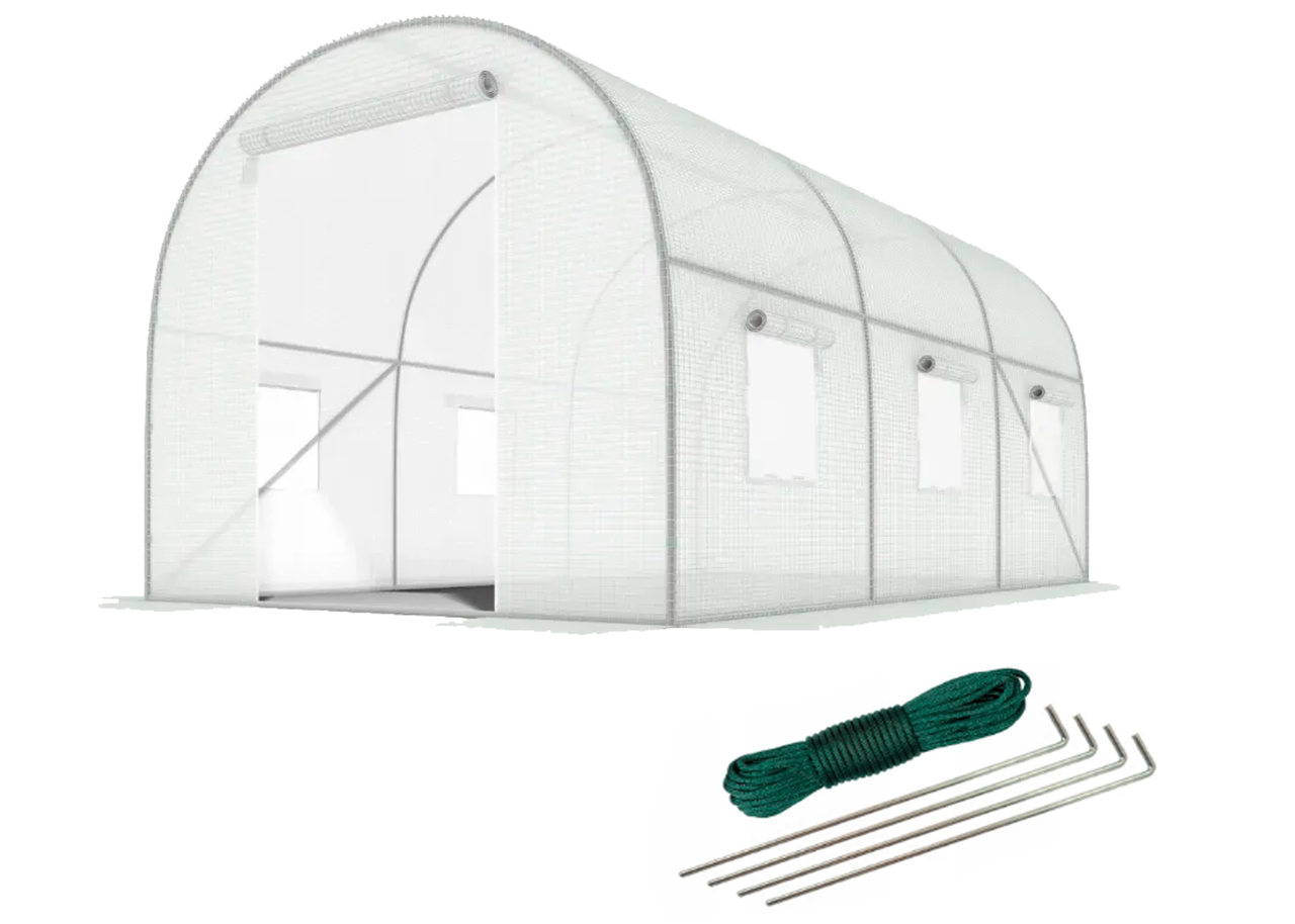 Посилена садова теплиця парник LEOBRO Garden 10м2 White (LB-10M25W)