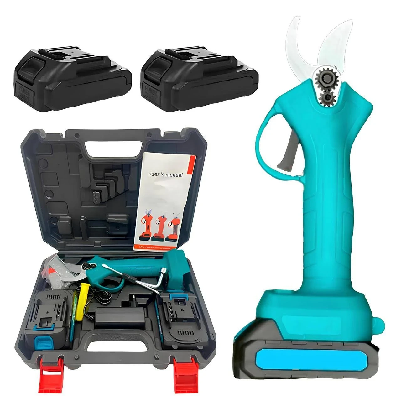 Акумуляторний секатор у кейсі + 2 акумулятори 21 В, Crafting Tools / Електричні садові ножиці