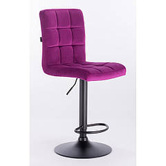 Стілець барний з регулюванням висоти HR7009 Фуксія чорна основа