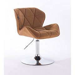 Перукарське крісло на пневматиці HR111N хром опора зелений золотий