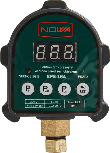 Електронні реле тиску із захистом від сухого ходу Nowa EPS-16A