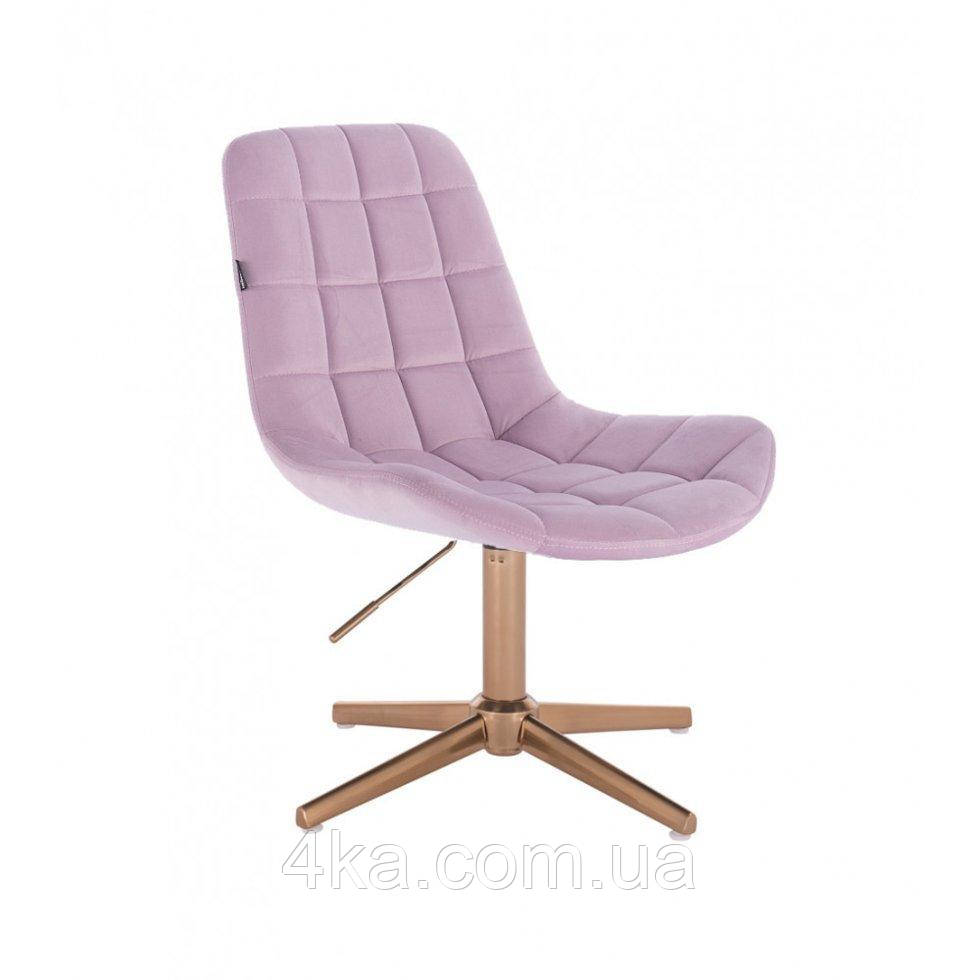 Перукарське крісло на пневматиці HR590C, золота база рожевий