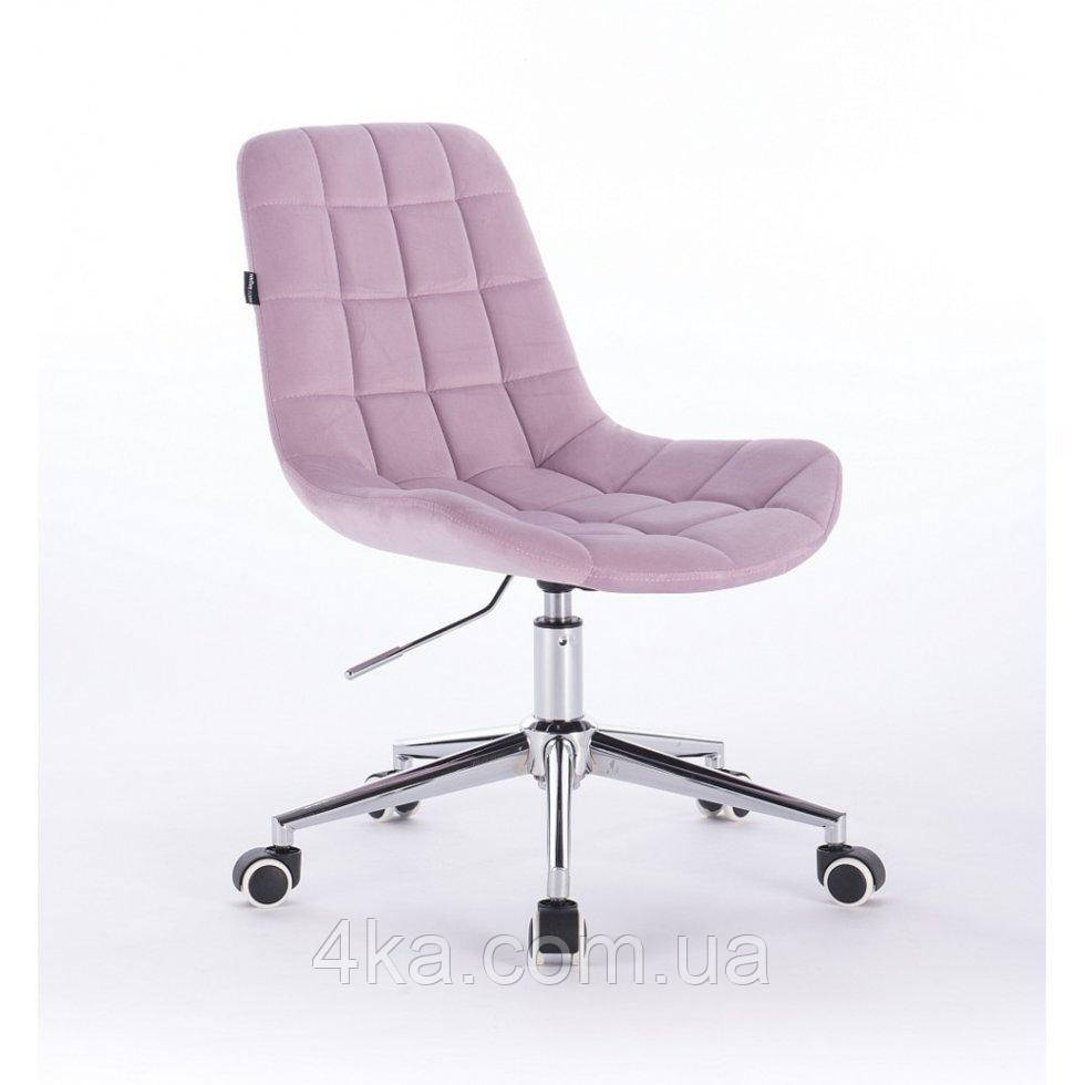 Перукарське крісло на пневматиці HR590K хром база велюр,верестій