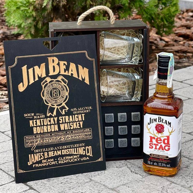 Подарунковий набір для віскі Jim Beam - елітний подарунок солідному чоловікові