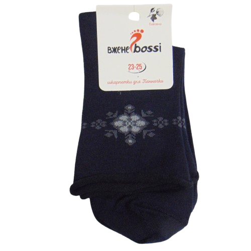 Шкарпетки з візерунком без гумки Вжені bossi 23-25 сині, фото 1