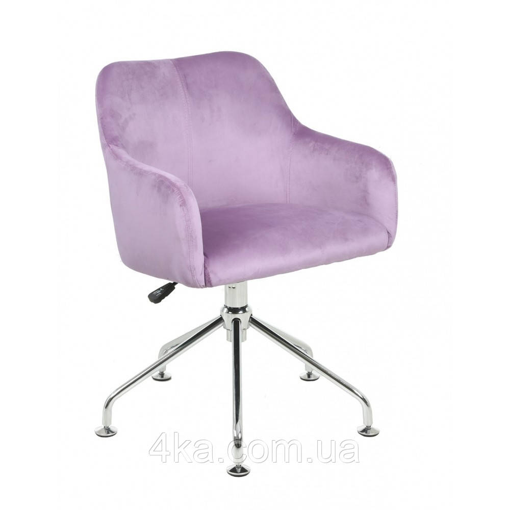 Перукарське крісло на пневматиці Hrove Form HR698C верес велюр хромована основа