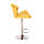 Стілець барний з регулюванням висоти хокер Hrove Form HR111W жовтий велюр хромована основа, фото 5