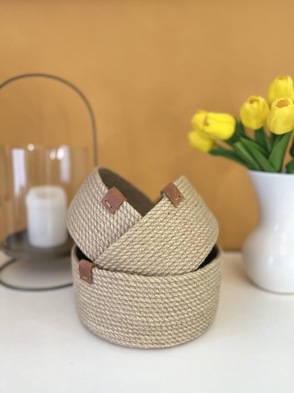 Набір кошиків плетених для зберігання-3 розміри, 3 завдання, один гармонійний інтер'єр, фото 1