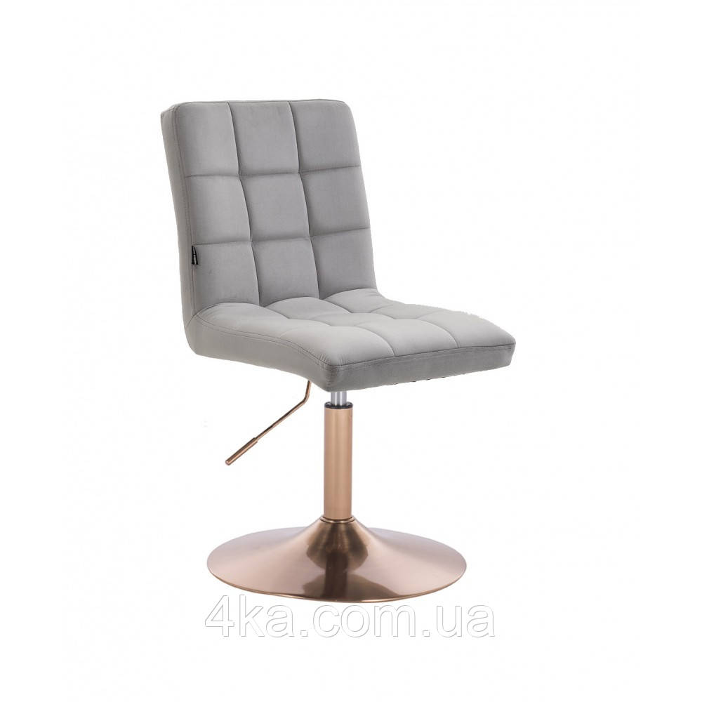 Перукарське крісло на пневматиці Hrove Form HR7009N сталевий велюр золота опора