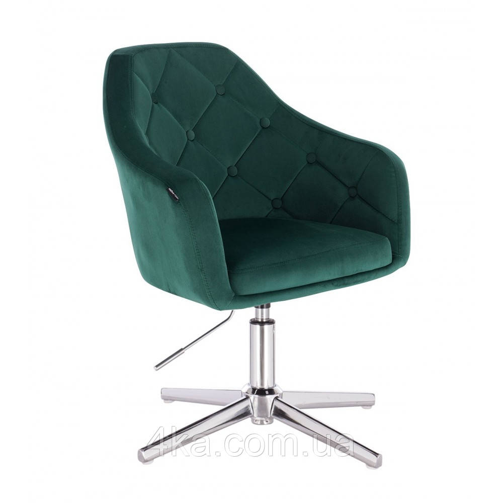 Перукарське крісло на пневматиці Hrove Form HR831C зелений велюр, фото 1