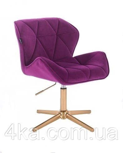 Перукарське крісло на пневматиці Hrove Form HR111С фуксія велюр основа золота