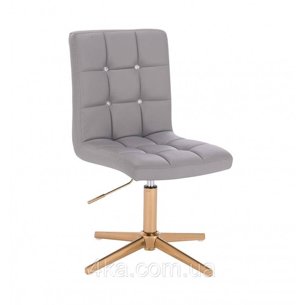 Перукарське крісло на пневматиці Bazkar HC1015CC сірий золота основа