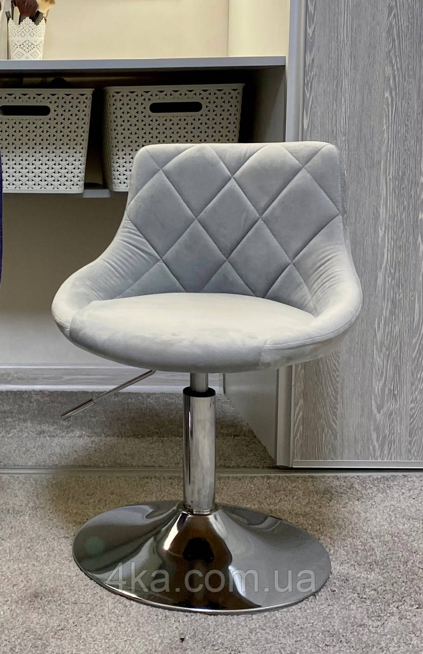 Перукарське крісло на пневматиці Hrove Form HR1054N сталевий велюр