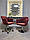 Перукарське крісло на пневматиці Hrove Form HR830N червоний велюр, фото 4
