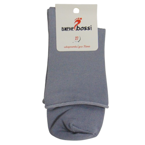 Шкарпетки без гумки Вдалі bossi 27 світло-сірі, фото 1