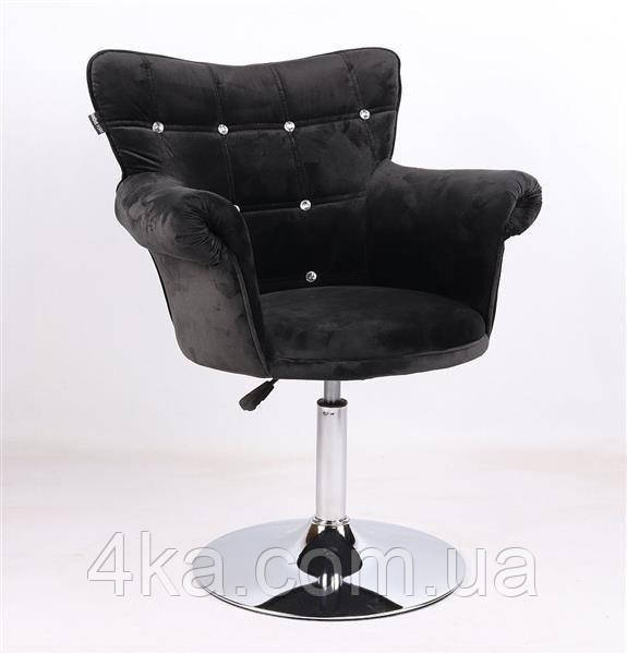 Перукарське крісло на пневматиці Hrove Form HC804CN чорний велюр