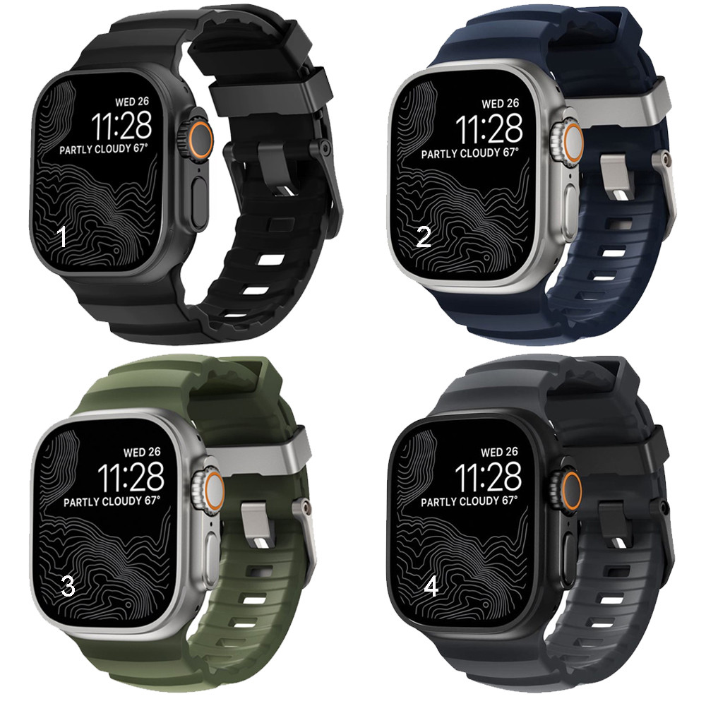 Силіконовий ребристий ремінець для Apple Watch 49 / 46 / 45 / 44 mm