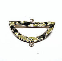 Конектори металеві Finding Фурнітура півколо хвилясте Золотиста 16.5 мм x 27.5 мм