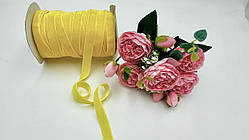 Стрічка оксамитова жовта. Ширина 1.5 см (за м)