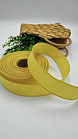 Тканинна стрічка мішковина з дротом на краях 38 мм (м). Колір - жовтий