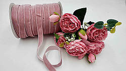 Стрічка оксамитова рожева. Ширина 1.5 см (за м)