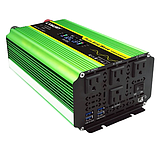 Інвертор LVYUAN F-1500P 1600W | 3200W перетворювач 12V/24V DC, 110V/220V AC, 50/60Hz 4 USB, 4 розетки пульт, фото 6
