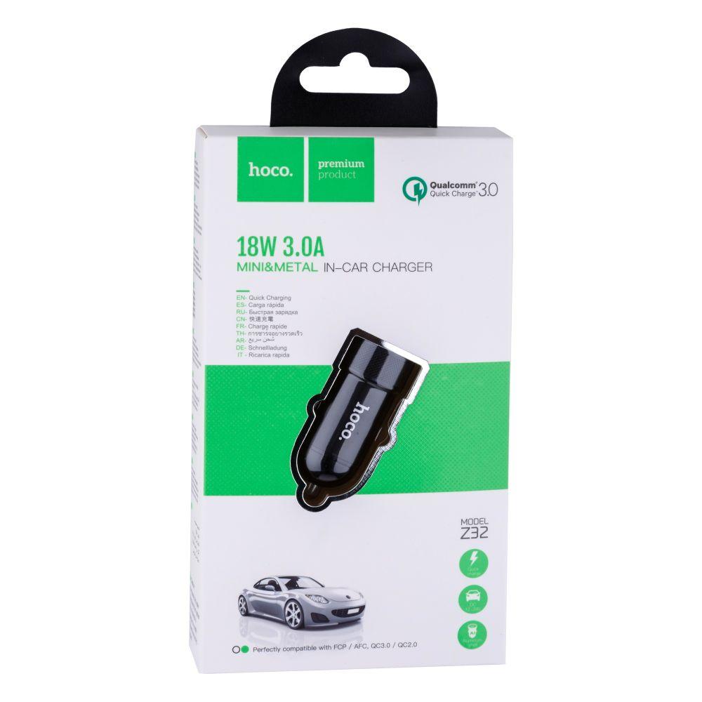 Автомобільний зарядний пристрій Z32 Speed Up QC3.0 18W 3A, HOCO, Арт.62375