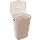 Кошик для білизни Curver Softex 56L (00571) бежевий, з ручками та кришкою, фото 4