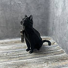 Магнітний тримач для ключів Кіт low poly дизайн Ключниця Чорний, фото 4