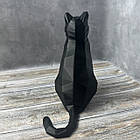 Магнітний тримач для ключів Кіт low poly дизайн Ключниця Чорний, фото 5