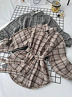 Жіноча фланелева сорочка з поясом