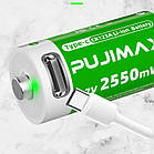 Акумулятор Pujimax CR123A 16340 з входом USB TYPE-C 2550mWh 3.7V, Green, фото 2