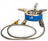 Плита газова туристична VIROK 7кВт, 5 конфорок + шланг з різьбовим (7/16) з'єднанням [12]