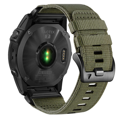 Тактичний ремінець QuickFit 26мм для Garmin Fenix 7X / 6X / 6X Pro / 5X / 5X Plus / 3 зелений хакі