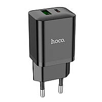 Мережевий зарядний пристрій HOCO N28 Founder PD20W+QC3.0 charger Black