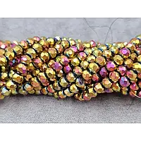 Кришталь 4мм рожевий з золотом металік (+-120шт)