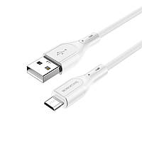 Кабель BOROFONE BX66 Wide way silicone charging data cable for Micro White