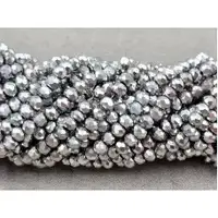 Кришталь рондель 4мм срібло металізовані (+-120шт)