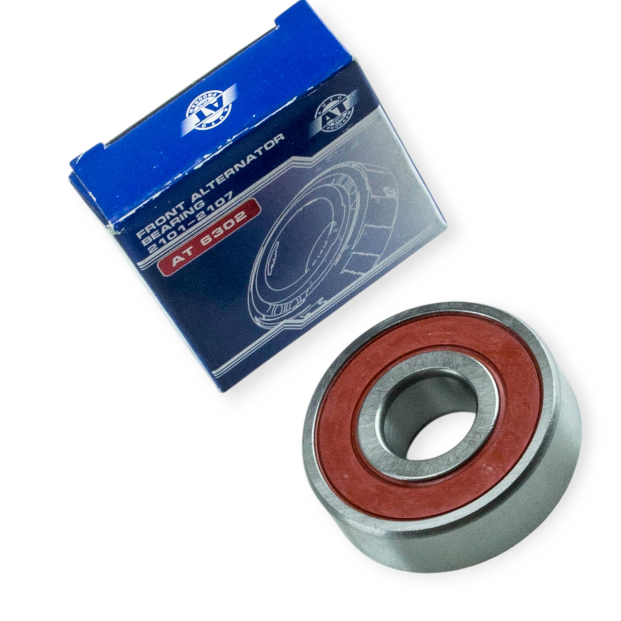 Підшипник генератора 2101-2109, 2121 з боку ременя (великий) (15*42*13) 180302 (6302) AT, фото 1