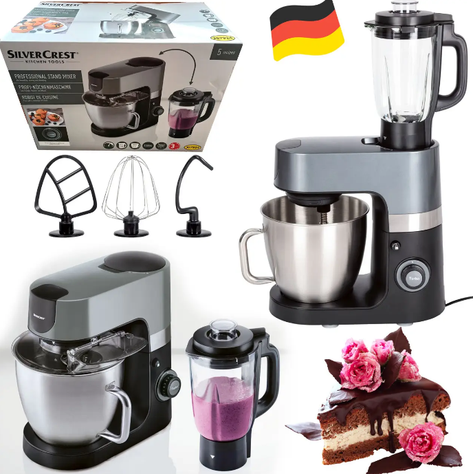 Кухонний комбайн з блендером SilverCrest SKMP 1300 D3 2в1 (6.3 л, 1300 Вт, Teflon, Німеччина)