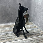 Магнітний тримач для ключів Доберман лоу полі Ключниця Чорний, фото 2