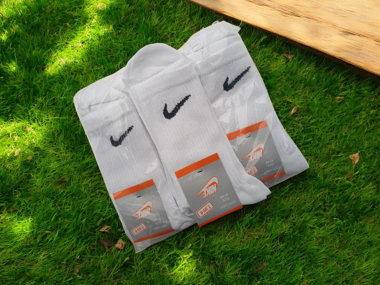 12 пар в упаковці, шкарпетки NIKE високі білі 36-39р. - фото 1 - id-p1897148933