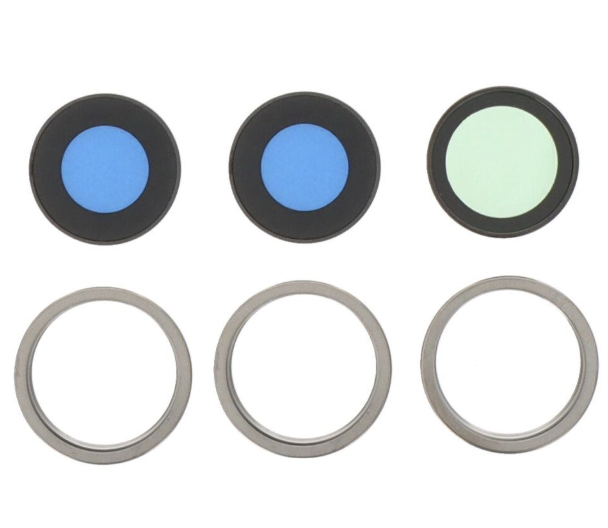 Скло камери для iPhone 15 Pro Max Natural Titanium + кільце, комплект 3 шт.