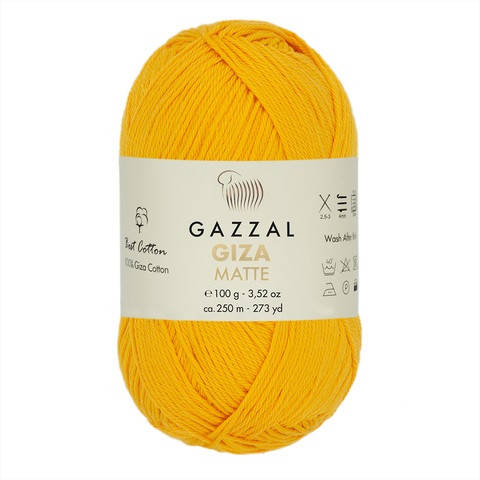 

Gazzal Giza Matte (Газзал Гиза Матте) № 5564 желтый (Пряжа хлопок, нитки для вязания)